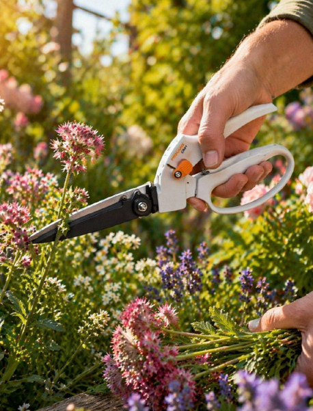 Набір Fiskars: Котушка зі шлангом Waterwheel S+ Ножиці для трави White GS41 1026680102691 фото