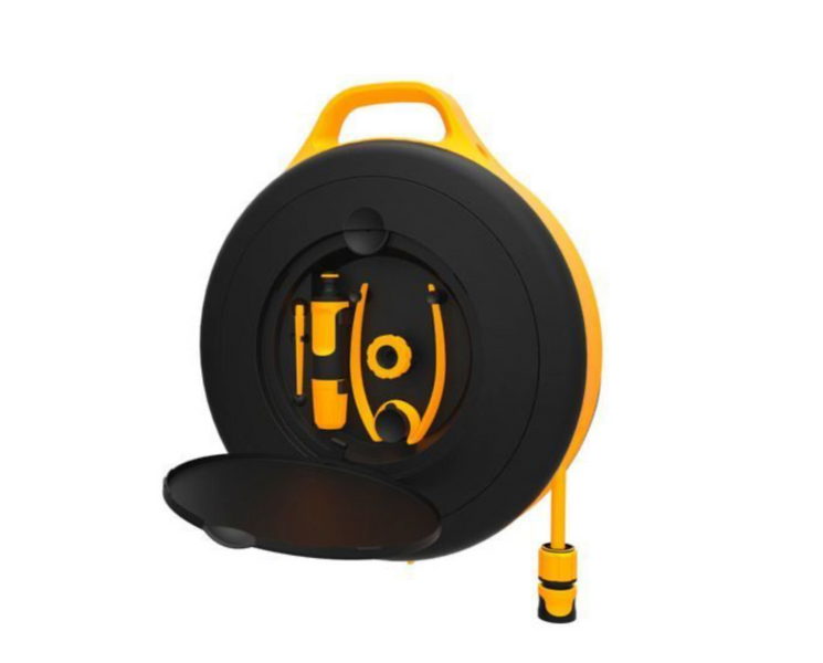 Набір Fiskars: Котушка зі шлангом Waterwheel S+ Ножиці для трави White GS41 1026680102691 фото