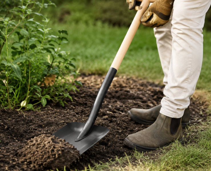 Лопата чорна совкова T-Grip FSC Fiskars (1073725) 1073725 фото